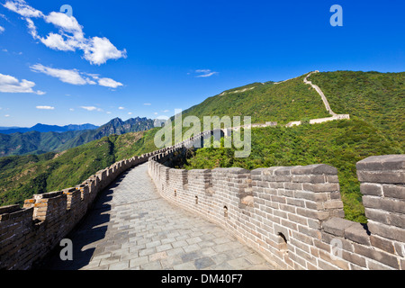 La Grande Muraglia della Cina, Sito Patrimonio Mondiale dell'UNESCO, Mutianyu, Distretto di Pechino, Cina, Asia Foto Stock