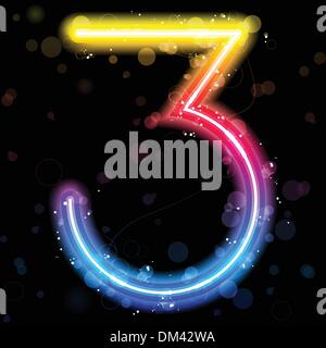 Numero di luci Arcobaleno Glitter con brillantini Illustrazione Vettoriale