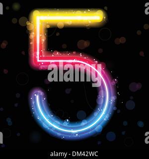 Numero di luci Arcobaleno Glitter con brillantini Illustrazione Vettoriale