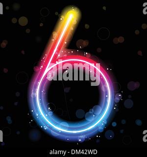 Numero di luci Arcobaleno Glitter con brillantini Illustrazione Vettoriale