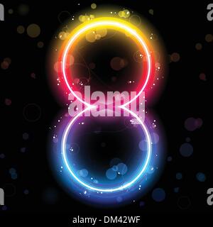 Numero di luci Arcobaleno Glitter con brillantini Illustrazione Vettoriale