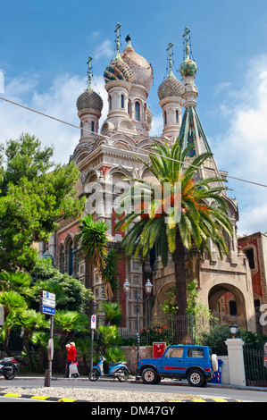 Chiesa Russa Ortodossa di San Basilio, San Remo, Italia. Foto Stock