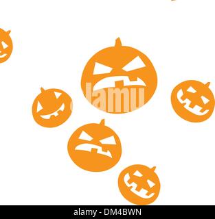 Seamless sfondo halloween con scary zucche Illustrazione Vettoriale