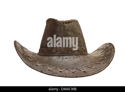 Un isolato foto di un marrone cappello da cowboy, tracciato di ritaglio aggiunti Foto Stock