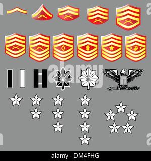 US Marine Corps Rank Insignia - testurizzato Illustrazione Vettoriale