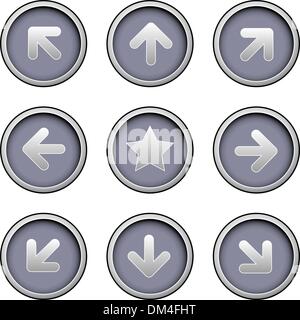 La direzione della freccia web icone Illustrazione Vettoriale