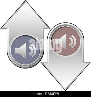 Volume o icona mute sulle frecce su e giù Illustrazione Vettoriale