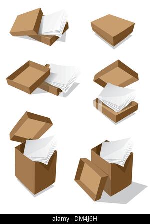 Scatole di carta. Vettore Illustrazione Vettoriale