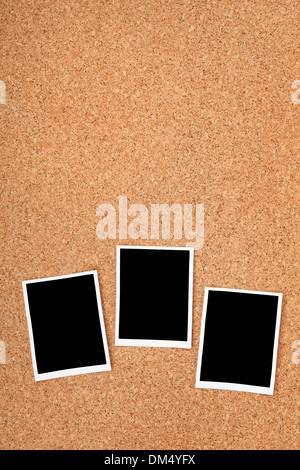 Polaroid foto dei telai di tessitura di sughero sfondo con copyspace Foto Stock