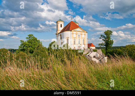 Baviera Germania stile architettonico di Marienberg Maria santa maria ammirazione la Chiesa del pellegrinaggio di fede cattolica religione pellegrinaggio Foto Stock