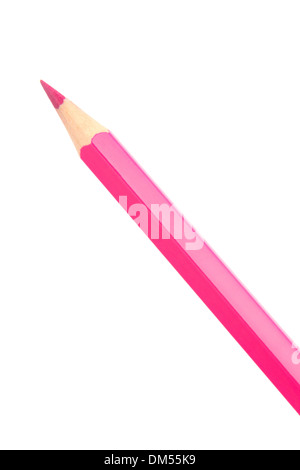 Colorazione rosa pastello a matita isolati su sfondo bianco Foto Stock