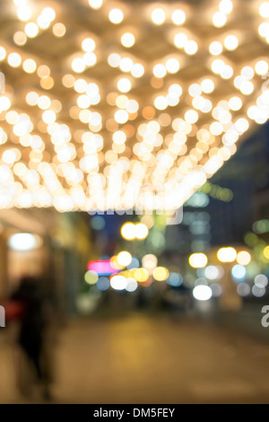 Vecchio e storico teatro tendone soffitto con sfocato defocalizzata Bokeh spie lampeggianti su Broadway Portland Oregon Downtown Foto Stock