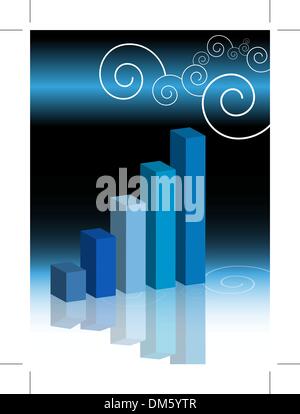 Grafico a barre di ricciolo Illustrazione Vettoriale