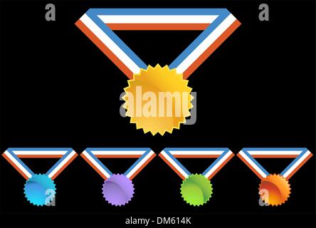 Medaglia Set Illustrazione Vettoriale