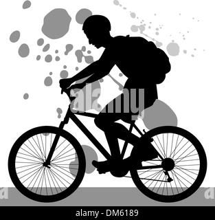 Adolescente Bicicletta Equitazione Illustrazione Vettoriale