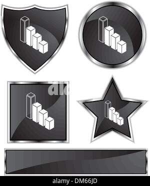 Satin nero - grafico a barre Illustrazione Vettoriale