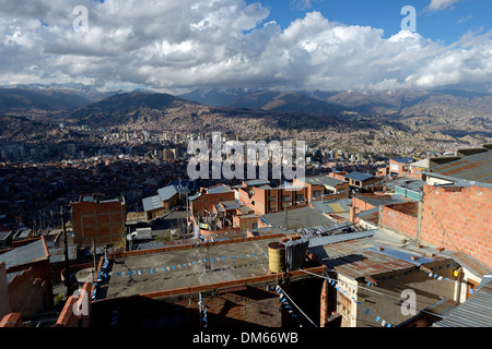 Vista panoramica di La Paz in Bolivia Foto Stock