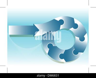 Puzzle Diagramma di flusso Illustrazione Vettoriale