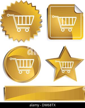 Carrello della spesa - Serie Oro Illustrazione Vettoriale