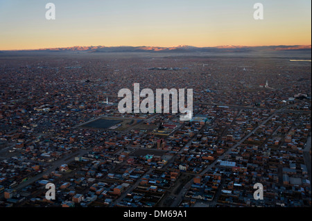 Vista aerea della città di El Alto, Dipartimento di La Paz in Bolivia Foto Stock