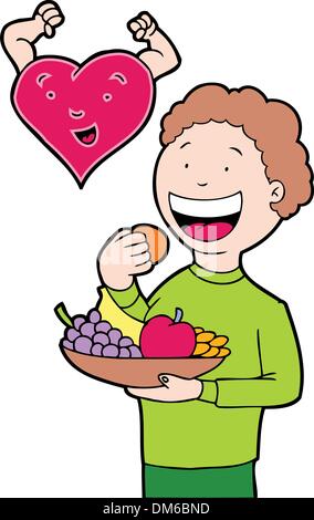 Cuore mangiare sano Illustrazione Vettoriale