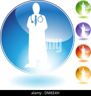 Medico Icona di cristallo Illustrazione Vettoriale