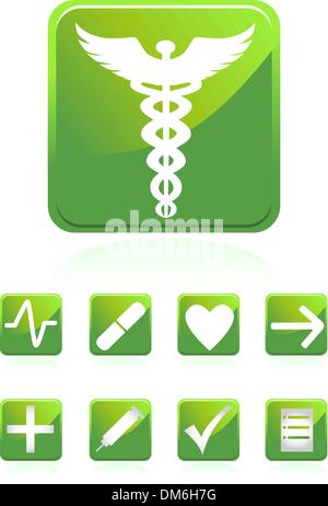 Icone di medici - quadrato Illustrazione Vettoriale
