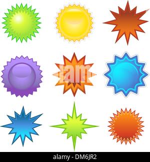 Adesivi starburst Illustrazione Vettoriale