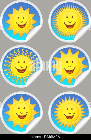 Sunshine adesivi Illustrazione Vettoriale