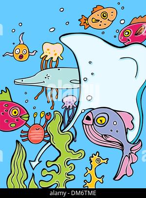 Ocean Sealife Illustrazione Vettoriale