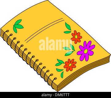 Notebook con fiori Illustrazione Vettoriale