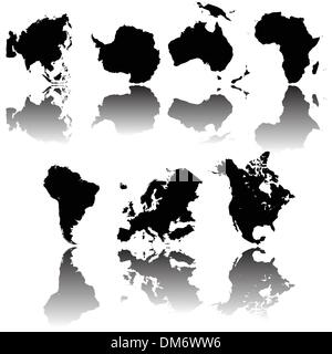 Mappe: continets Illustrazione Vettoriale