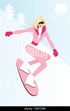 Lo snowboard Illustrazione Vettoriale