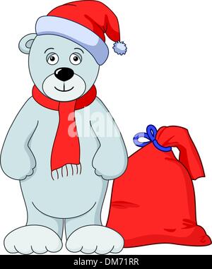 Orsacchiotto di peluche Babbo Natale Illustrazione Vettoriale
