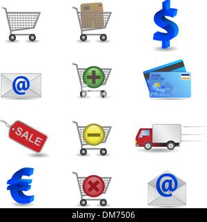 Shopping set di icone Illustrazione Vettoriale