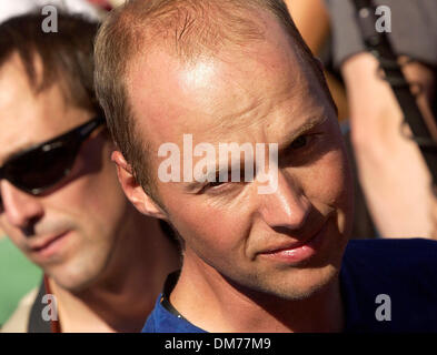 Ottobre 8, 2005; Primm, NV, STATI UNITI D'AMERICA; SEBASTIAN THRUN della Stanford Racing Team durante il DARPA Grand Challenge. Credito: Foto da Vaughn Youtz/ZUMA premere. (©) Copyright 2005 da Vaughn Youtz. Foto Stock