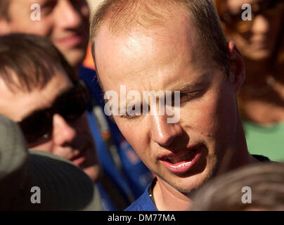 Ottobre 8, 2005; Primm, NV, STATI UNITI D'AMERICA; SEBASTIAN THRUN della Stanford Racing Team durante il DARPA Grand Challenge. Credito: Foto da Vaughn Youtz/ZUMA premere. (©) Copyright 2005 da Vaughn Youtz. Foto Stock