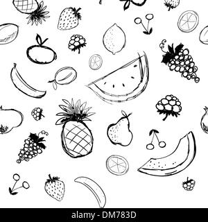 Frutti e bacche di schizzo, seamless sfondo per il vostro design Illustrazione Vettoriale