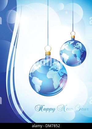 Felice Anno Nuovo biglietto di auguri Illustrazione Vettoriale