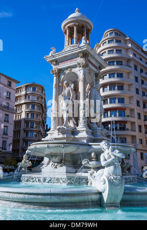 Famosa Fontana di Place des Giacobini, Lione Foto Stock