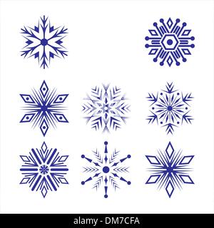 Set di fiocchi di neve Illustrazione Vettoriale