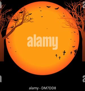 Scary pumpkin cartolina. EPS 8 Illustrazione Vettoriale