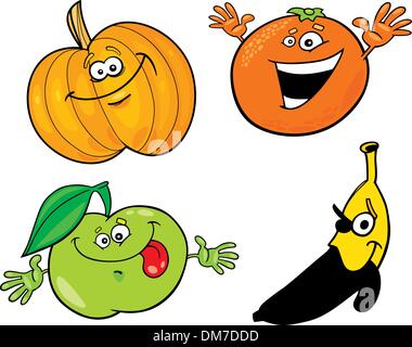 frutta del fumetto Illustrazione Vettoriale