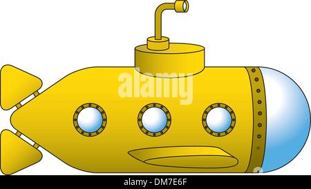 Sottomarino Giallo Illustrazione Vettoriale