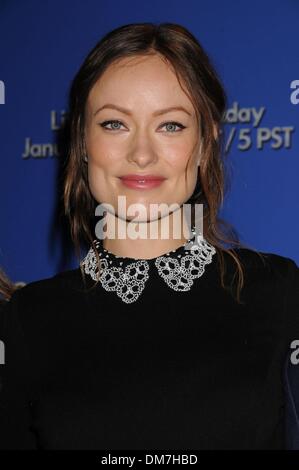 Beverly Hills, CA, Stati Uniti d'America. 12 Dic, 2013. Dic 12, 2013 - Beverly Hills, CA, Stati Uniti - attrice OLIVIA WILDE al 2014 Golden Globe Nomination annuncio presso il Beverly Hilton Hotel di Los Angeles. Credito: Paolo Fenton/ZUMAPRESS.com/Alamy Live News Foto Stock