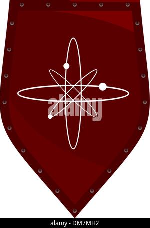 Illustrazione dal cavaliere rosso scudo di sfondo bianco Illustrazione Vettoriale