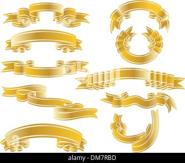 Oro set di nastri Illustrazione Vettoriale