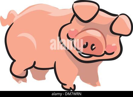 Vettore di suini carini illustrazione Illustrazione Vettoriale