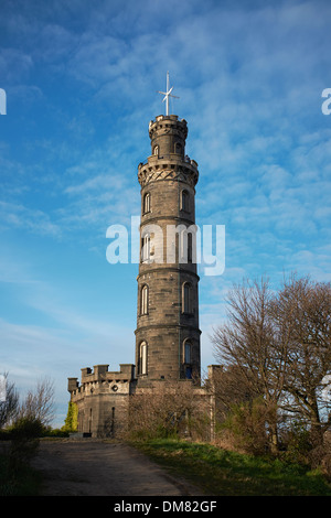 Il Monumento Nelson su Calton Hill Edinburgh Foto Stock