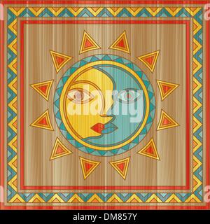 Il sole e il volto della luna Illustrazione Vettoriale